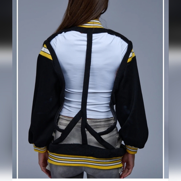 AKIRA Jackets & Blazers - HATE THE PLAYER CUTOUT BOMBER JACKET - L/XL